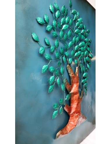 quadro dipinto in metallo Albero della vita cm...