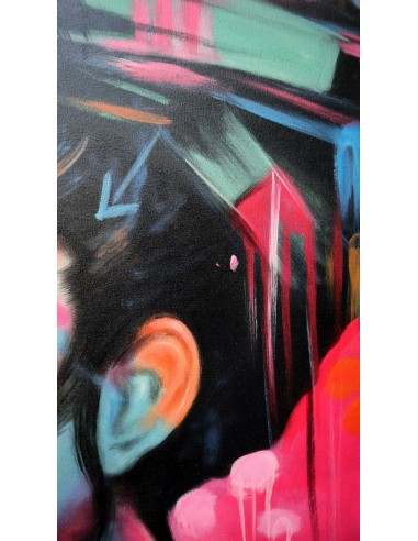 Quadro dipinto in stile giapponese geisha...