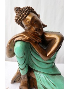 Buddha relax in resina veste color TURCHESE realizzato a... 2