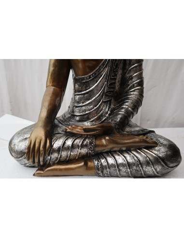 Buddha Thai in resina colorata veste argento...
