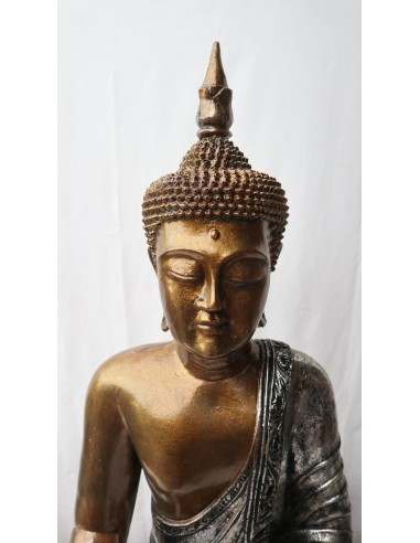 Buddha Thai in resina colorata veste argento...