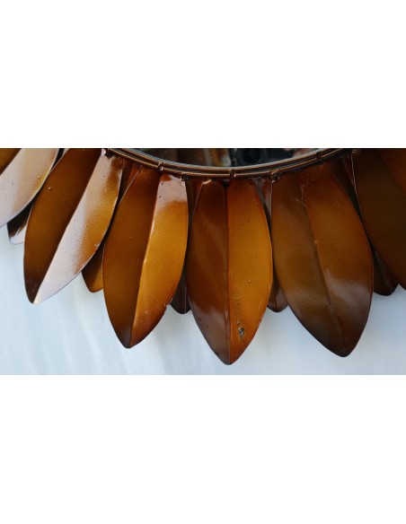 Specchio metallo brunito a formare un fiore cm 75 diametro oro