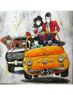 Quadro Lupin III cm 100x100 con Fujiko Margot in 500 in...
