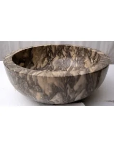 Lavandino in marmo maculato nero e crema cm 40x40x15... 2