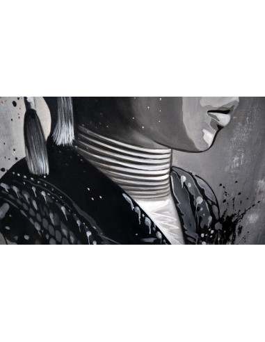 quadro volto di ragazza con turbante in tela...