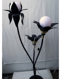 Piantana in foglie di cocco palla di cotone rattan e... 2