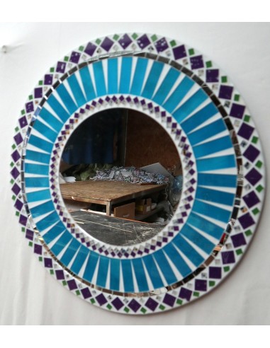 Specchio in legno e mosaico di vetro cm 50...