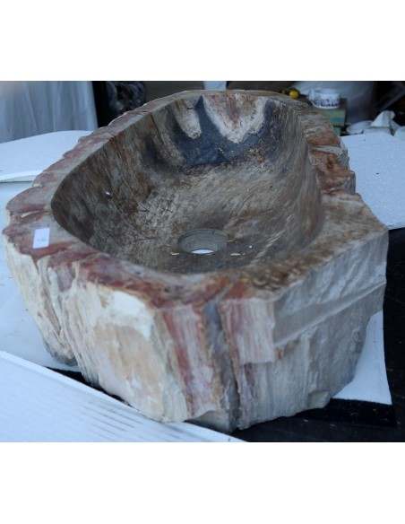 Lavandino in pietra di legno fossile cm 68x38x15 lavabo sink fossili lav-071