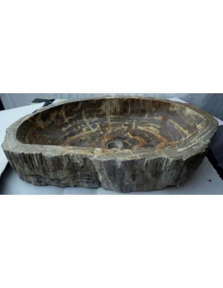 Lavandino in pietra di legno fossile cm 69x42x15 lavabo sink fossili lav-072