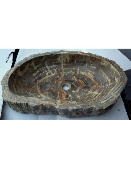 Lavandino in pietra di legno fossile cm 69x42x15 lavabo sink fossili lav-072