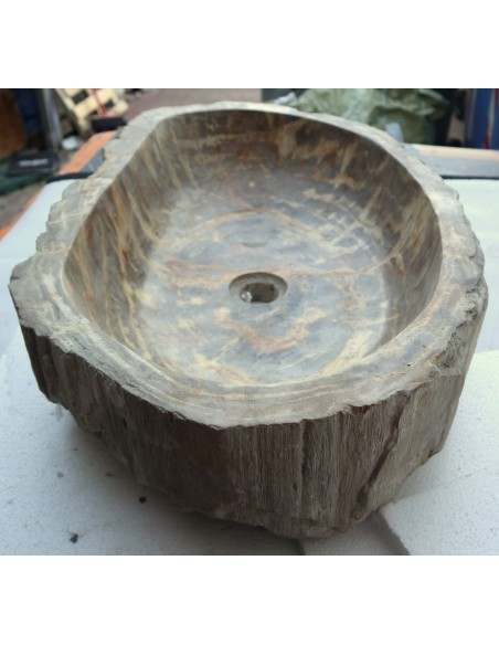Lavandino in pietra di legno fossile cm 69x42x15 lavabo sink fossili lav-072