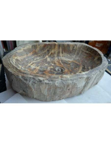 Lavandino in pietra di legno fossile cm 69x42x15 lavabo sink fossili lav-072
