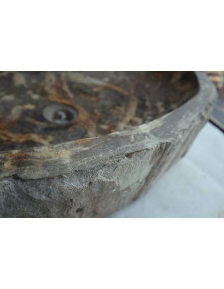 Lavandino in pietra di legno fossile cm 69x42x15 lavabo sink fossili lav-072