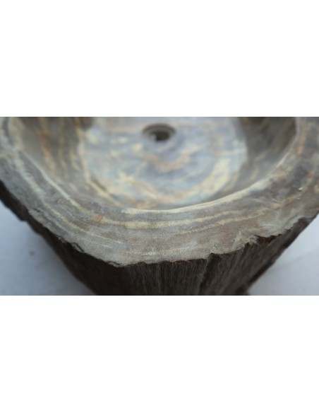 Lavandino in pietra di legno fossile cm 69x42x15 lavabo sink fossili lav-072
