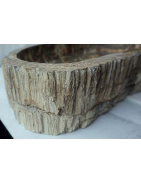 Lavandino in pietra di legno fossile cm 69x42x15 lavabo sink fossili lav-072
