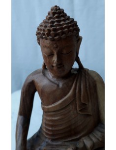 Buddha in legno di suar o noce indiano scultura color... 2