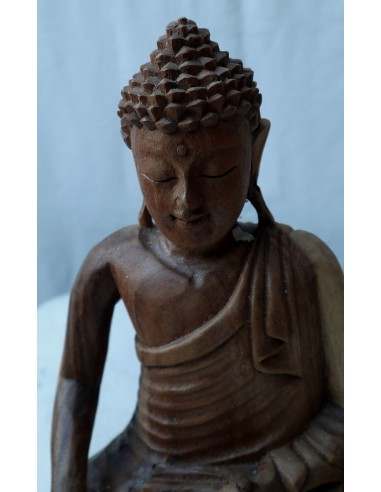 Buddha in legno di suar o noce indiano scultura...