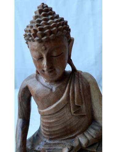 Buddha in legno di suar o noce indiano scultura...