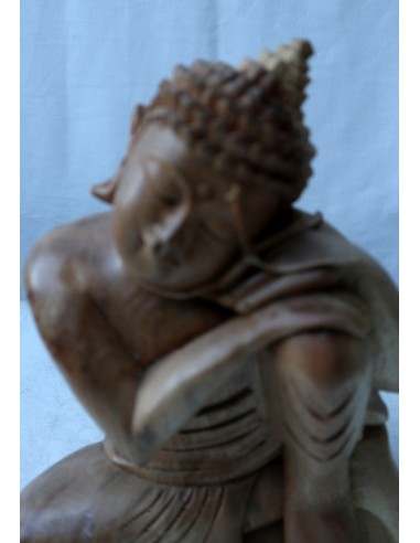 Buddha in legno di suar o noce indiano scultura...