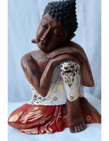 Buddha in legno di suar o noce indiano scultura...