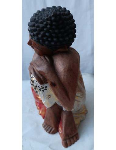 Buddha in legno di suar o noce indiano scultura...