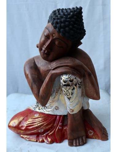 Buddha in legno di suar o noce indiano scultura...