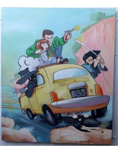 Quadro Lupin III cm 120x100 con Fujiko Margot...