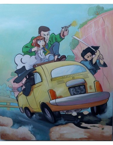 Quadro Lupin III cm 120x100 con Fujiko Margot...