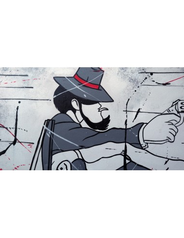 Quadro Lupin III cm 150x80 con Jigen in fuga su...