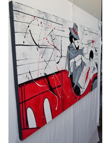 Quadro Lupin III cm 150x80 con Jigen in fuga su...