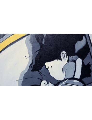 Quadro Lupin III cm 150x80 con Jigen in fuga su...