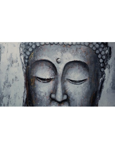 Quadro Buddha cm 150x80 grigio dipinto a mano...