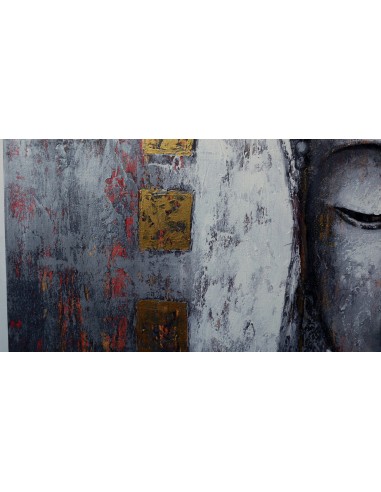Quadro Buddha cm 150x80 grigio dipinto a mano...