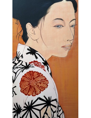 Quadro volto di ragazza in stile Javanese cm...