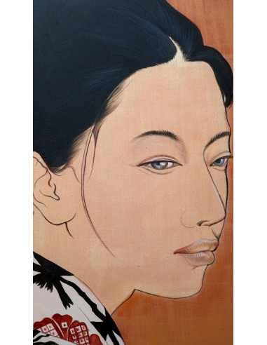 Quadro volto di ragazza in stile Javanese cm...