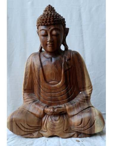 Buddha in legno di suar o noce indiano scultura...