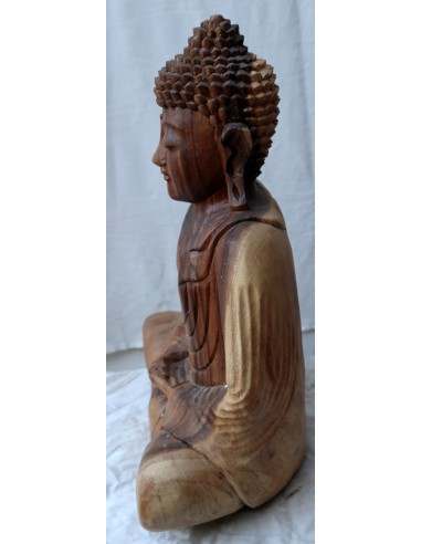 Buddha in legno di suar o noce indiano scultura...