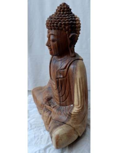 Buddha in legno di suar o noce indiano scultura...