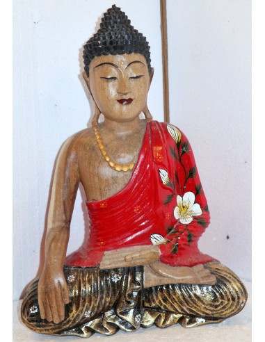 Buddha in legno di suar o noce indiano scultura...