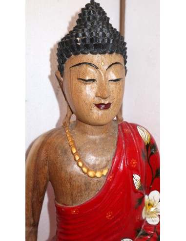 Buddha in legno di suar o noce indiano scultura...