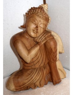 Buddha in legno di suar o noce indiano scultura color... 2