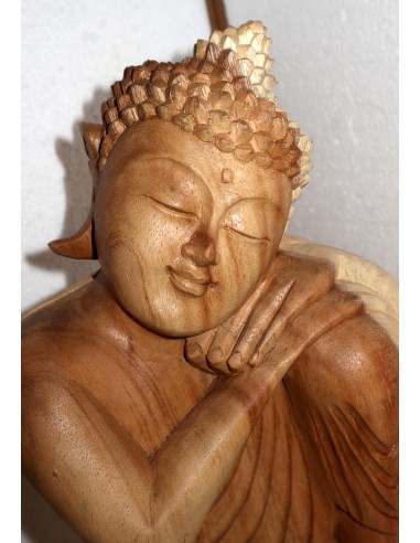 Buddha in legno di suar o noce indiano scultura...