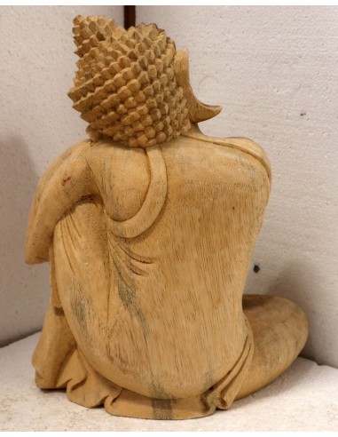 Buddha in legno di suar o noce indiano scultura...