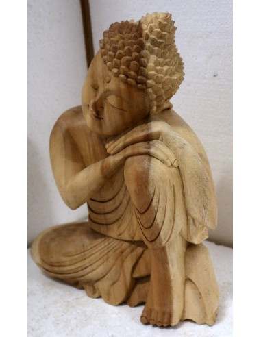 Buddha in legno di suar o noce indiano scultura...