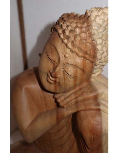 Buddha in legno di suar o noce indiano scultura...