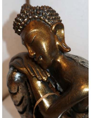 Buddha relax in resina veste color argento...