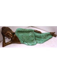 Buddha sdraiato in resina veste color turchese realizzato...