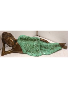 Buddha sdraiato in resina veste color turchese realizzato... 2