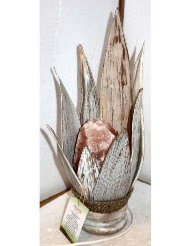 Lampada di sale Ninfea con Foglie di Cocco...