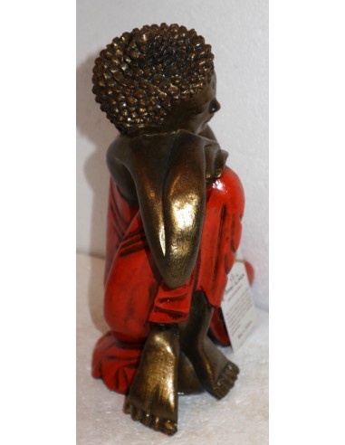 Buddha relax in resina veste color arancio...